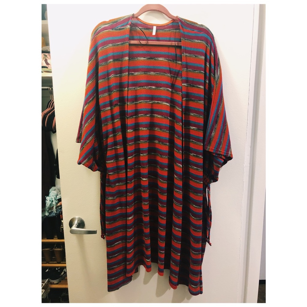 Soft Striped Sweater Kimono